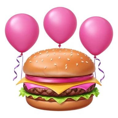 spam pink meat hamburger  balloons sticker