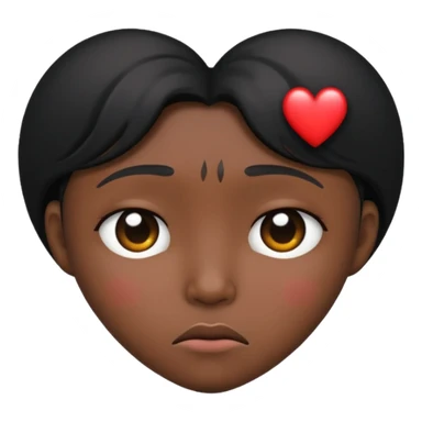 A frowny Face with a heart above one eye and a tear under the other sticker