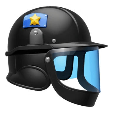 Police riot helmet with visor
 sticker