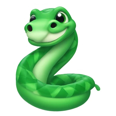 Green cute snae sticker