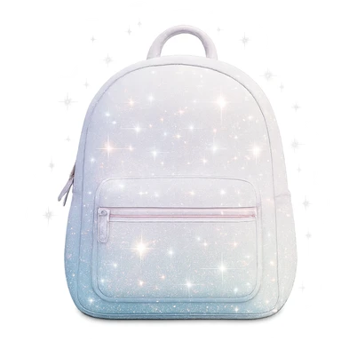 white sparkly pastel backpack sticker