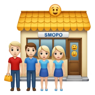 Only two grown characters + shop building sticker