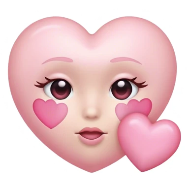 Kissy face with light pink heart  sticker