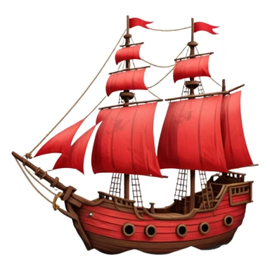 red pirate ships sticker