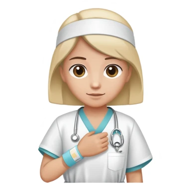 patient in a hospital gown with a medical wristband sticker