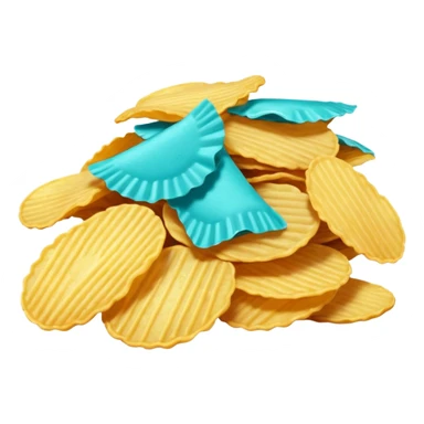 turquise colored potato chips sticker