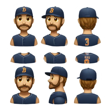 Emoji con barba de candado y gorra de beisball sticker