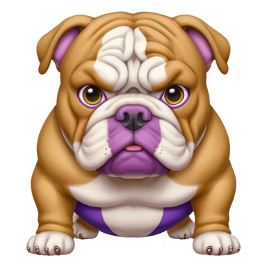 Purple and gold English bulldog sticker