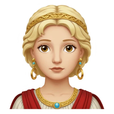 Ancient Roman woman with earrings and blonde hair sticker