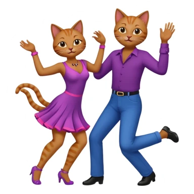 Cats couple salsa dancing  sticker