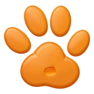 a very light pale pastel yellowy orange pawprint sticker