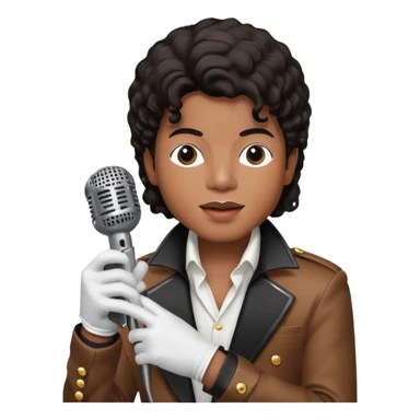 michael jackson is singing with mirco and glove sticker