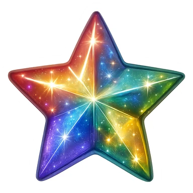 mini star with a prism effect, glamorous and stylish sticker