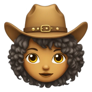 cowboy girl cat with alot of hair sticker