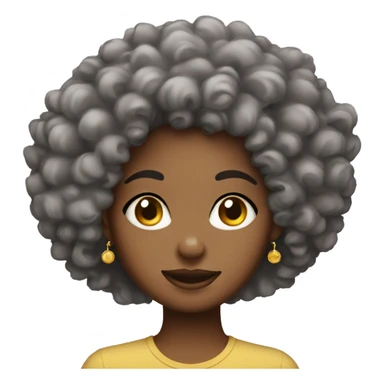 Curly afro girl  with earrings sticker