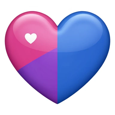 heart with bisexual pride flag colors sticker