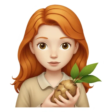 ginger girl with a ginger in her hands sticker