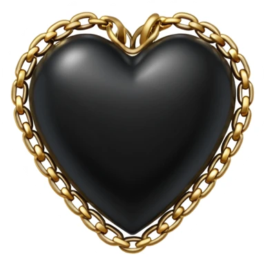 Black heart with golden warp chain  sticker