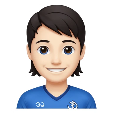 un personnage qui est blanc de peau qui sourie il a les cheveux nour dans le côté et il porte un maillot de l'om sticker