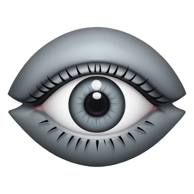 Minimal emoji, gothic futuristic eye, cold grey sclera, the pupil is fully replaced by a solid black number 8 eight, occult cyber aesthetic, sharp clean lines, flat emoji design, centered, transparent background sticker