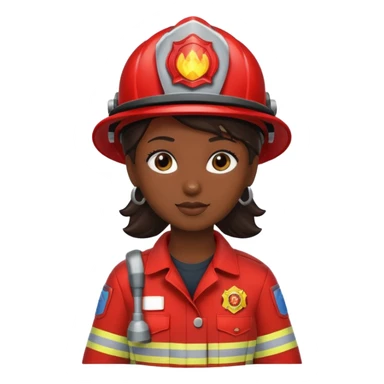 firefighter woman dark skin sticker