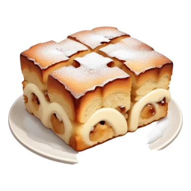  Cinnamon bread pudding dusted with powdered sugar sticker