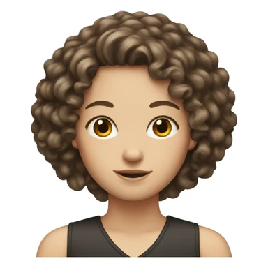 Brunette Long Curly white girl sticker