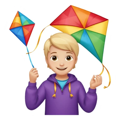 little kid with kite sticker