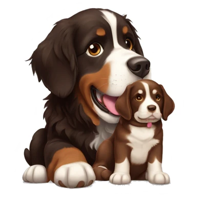 Bernese mountain dog with Chocolate Labrador retriever  sticker