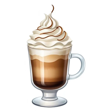 a glass of coffee with whipped cream sticker