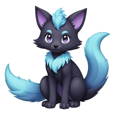 Kawaii dark fantasy ethereal anthro fursona Fakemon with tufted tail  sticker