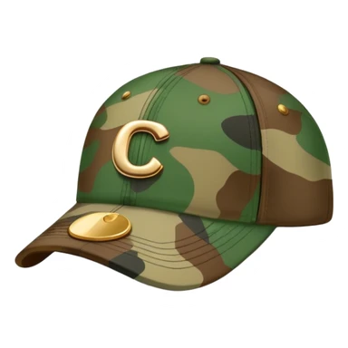 camouflage baseball cap with ian charms logo sticker