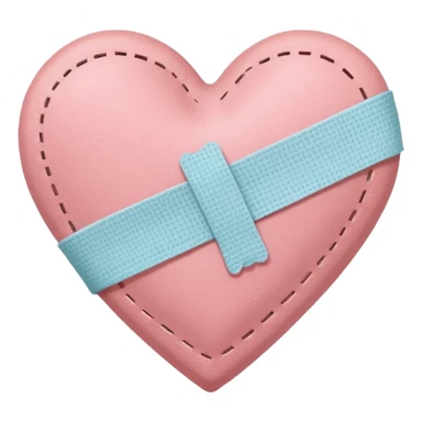 A minimalist pastel illustration of a heart with a small bandage, inspired by the ❤️‍🩹 emoji. Soft pastel colors — dusty pink sticker