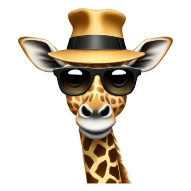 Giraffes with sunglasses and brim hat sticker