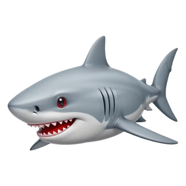 smiling shark with red shoes sticker