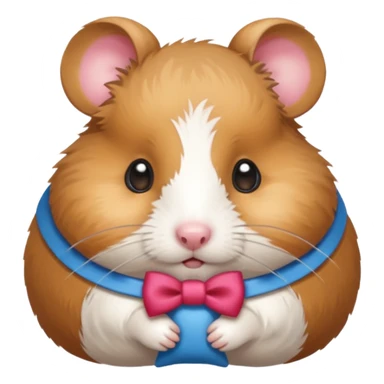 sad hamster with a bow sticker