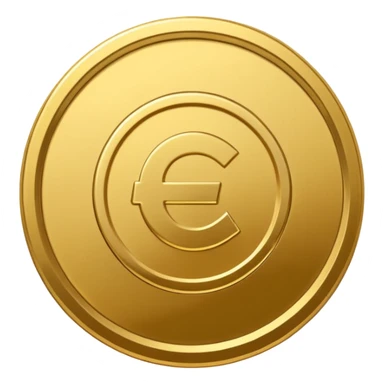 A modern cartoon-style emoji of a stylized money coin combined with a subtle play button icon, clean lines, bold shape, freeform, optimized for social media video sticker