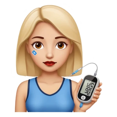 chronic diseases (diabets) woman iOS emoji style sticker