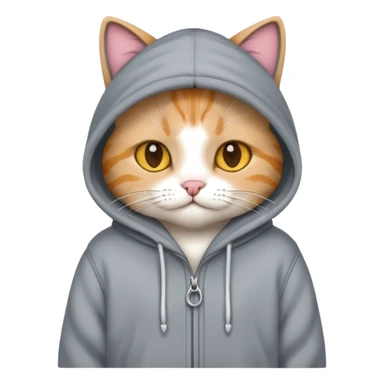Cat wearing a hoodie sticker