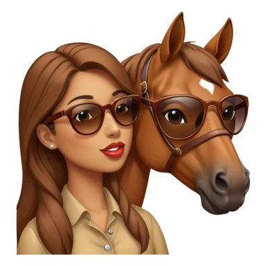 Woman wearing sunglasses and getting kissed by a horse sticker