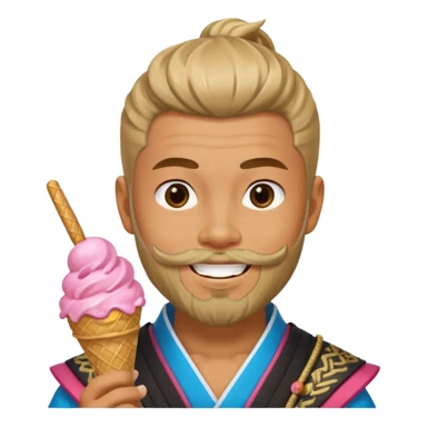 SAMURAI WITH EAT ICE CREAM BEARD GAY sticker