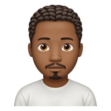 Hazme un emoji de un hombre negro con trenzas cortas, camiseta blanca y una pequeña perilla sticker