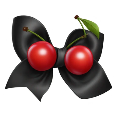 black bow with 2 red cherries sticker