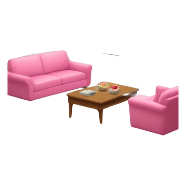 Pink pretty Living room, sofa, tv, table sticker