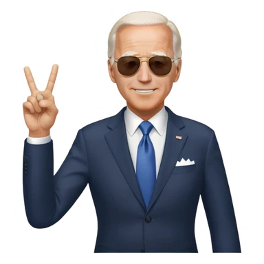 Biden sunglasses peace sign suit sticker
