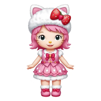 hello kitty strawberry shortcake full body sticker