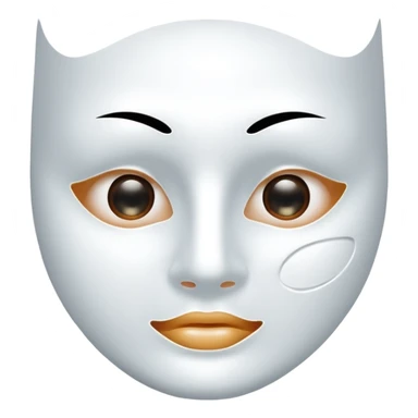 a sheet of white mask pack for face skincare beauty, transpalent holes on eyes and mouth, without real eyes and mouth sticker