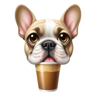 french bulldog drinking iced coffee sticker