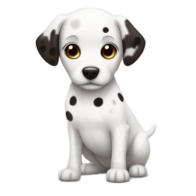 White dog with big black spots dark brown eyes female sticker