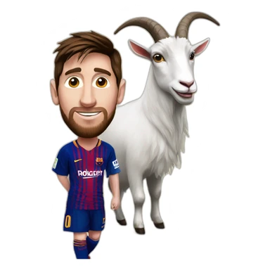 Messi on a goat sticker